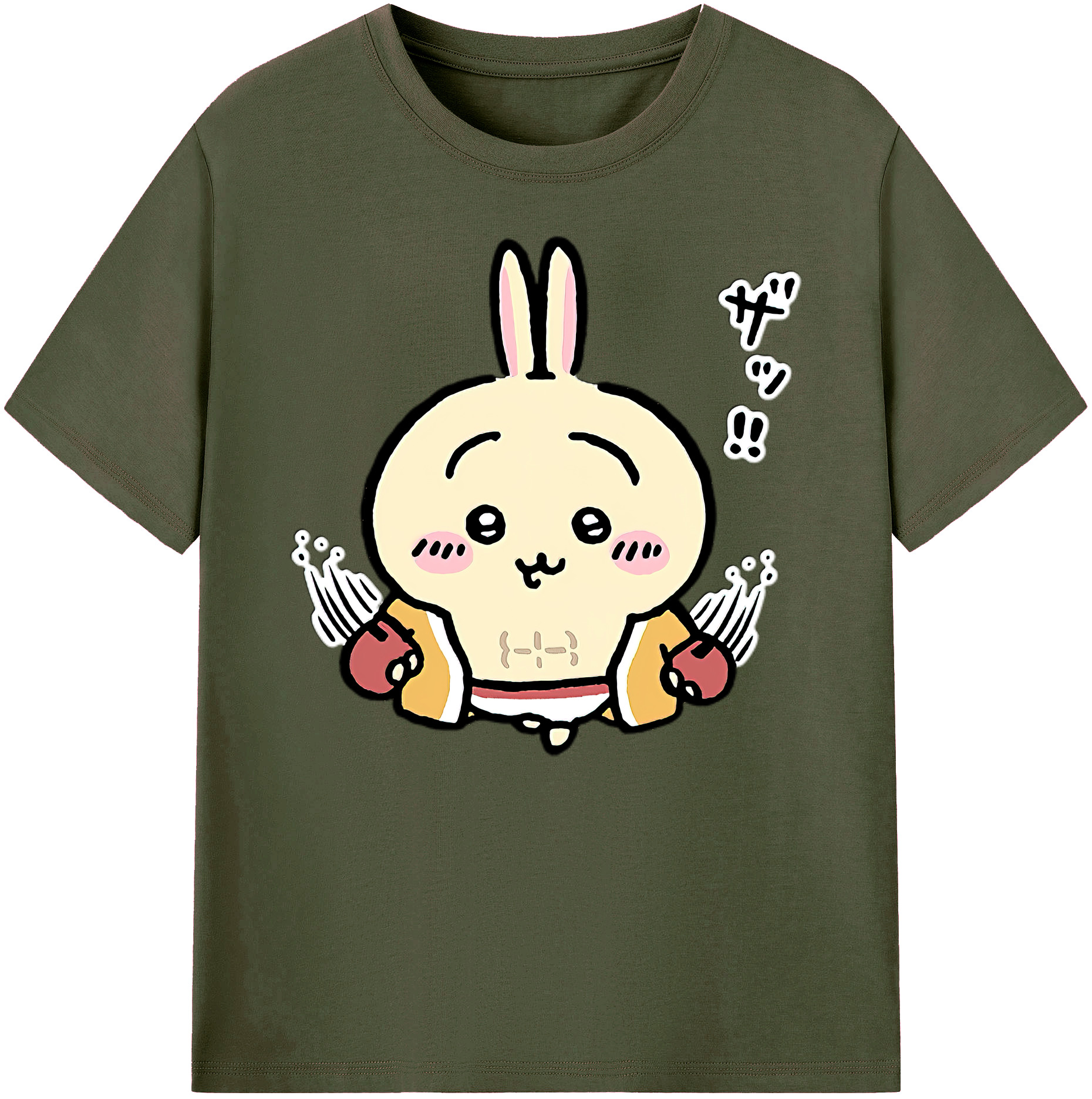 （画像用） ちいかわ うさぎ Chii-kawa usagi 綿100％ メンズ半袖Tシャツ｜肌触りやわらか＆通気性